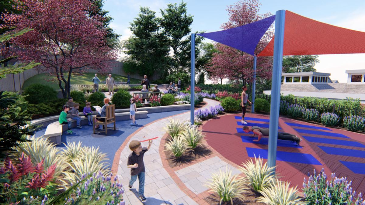 bbs_arch's tweet photo. In honor of earth day we are celebrating some great outdoor spaces we are creating with our clients!  This project at the Port Jefferson Free Library will be completed later this year and will feature areas for crafts, story time, fitness, quiet reflection &amp; nature learning. https://t.co/safOtkfkkA