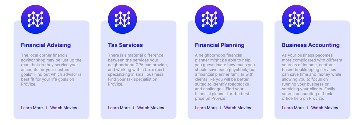 ProVizePros's tweet image. Exciting news! We are thrilled to announce the launch of ProVize, a professional services marketplace that connects consumers with top financial advisors, financial planners, CPAs, and tax specialists. provize.io