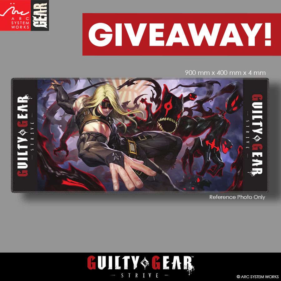 ArcSystemWorksU's tweet image. 🎁 GIVEAWAY TIME! Enter our #GuiltyGearStrive Zato &amp;amp; Eddie Premium Desk Mat Giveaway!

Enter here: arcshopus.com/pages/zato-and…

5 winners will be randomly drawn from correctly answered entries. The last day to enter is April 25th!