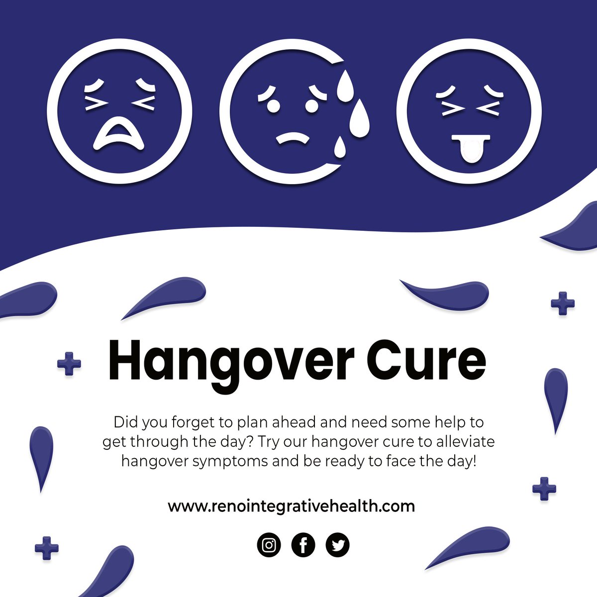 RenoIntegrative's tweet photo. Whether your day after partying is a day of rest or a productive day to get ready for the week ahead, nobody has time for a headache and regrets...
Drop in or call to book for the Hangover Cure IV infusion!
#hangovercure #IVinfusion #IVwellness #renonevada https://t.co/IiQ4igFpVs
