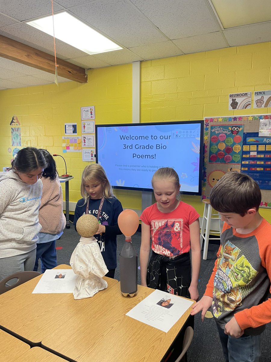 MsBartuch's tweet photo. Today, these 3rd Grader’s presented their Bio- Poems to some special visitors! They all did an AMAZING job! 🌟 https://t.co/LdyNVp7r78