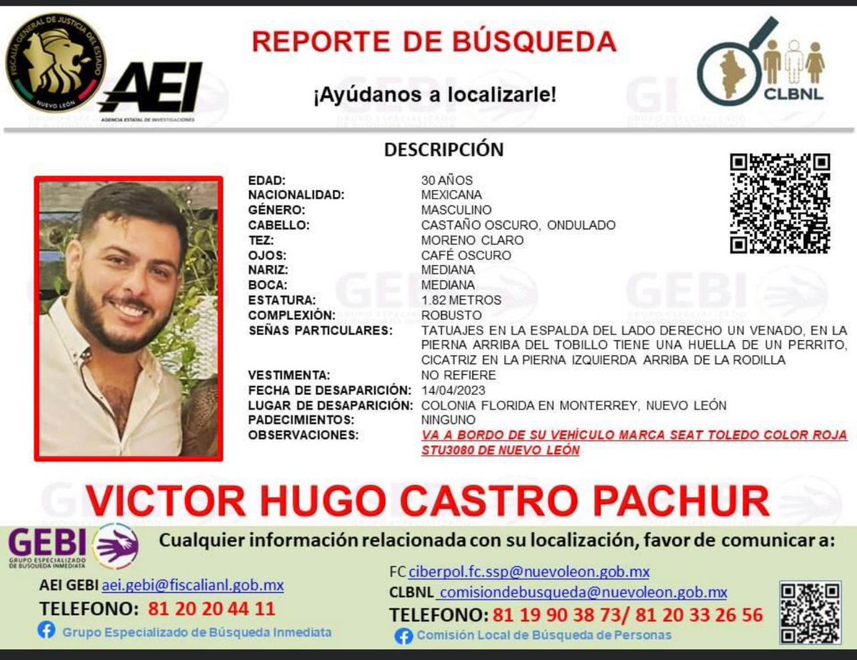 El hermano de una buena amiga no  aparece
Gracias por difundir 😔🙌