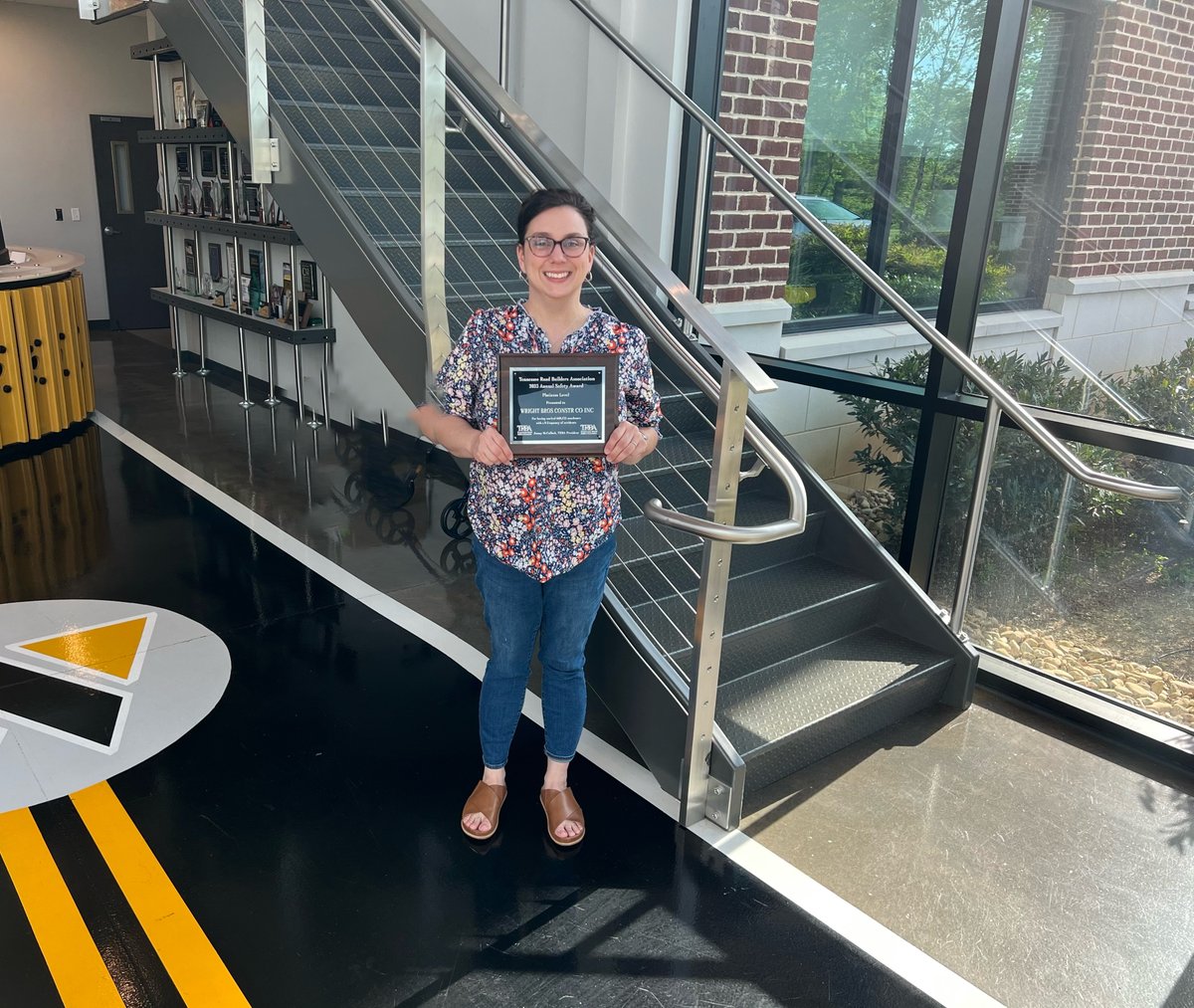 WrightBrosConst's tweet photo. VP Mary Salyer proudly holds our 2023 Tennessee Road Builders Association Platinum Safety Award for having worked 660,733 manhours in the previous year with 0️⃣ frequency of accidents!
•
#safety #awards2023 #awardwinning #achievement #construction #infrastructure #TRBA #tennessee https://t.co/n3OBPyIUro