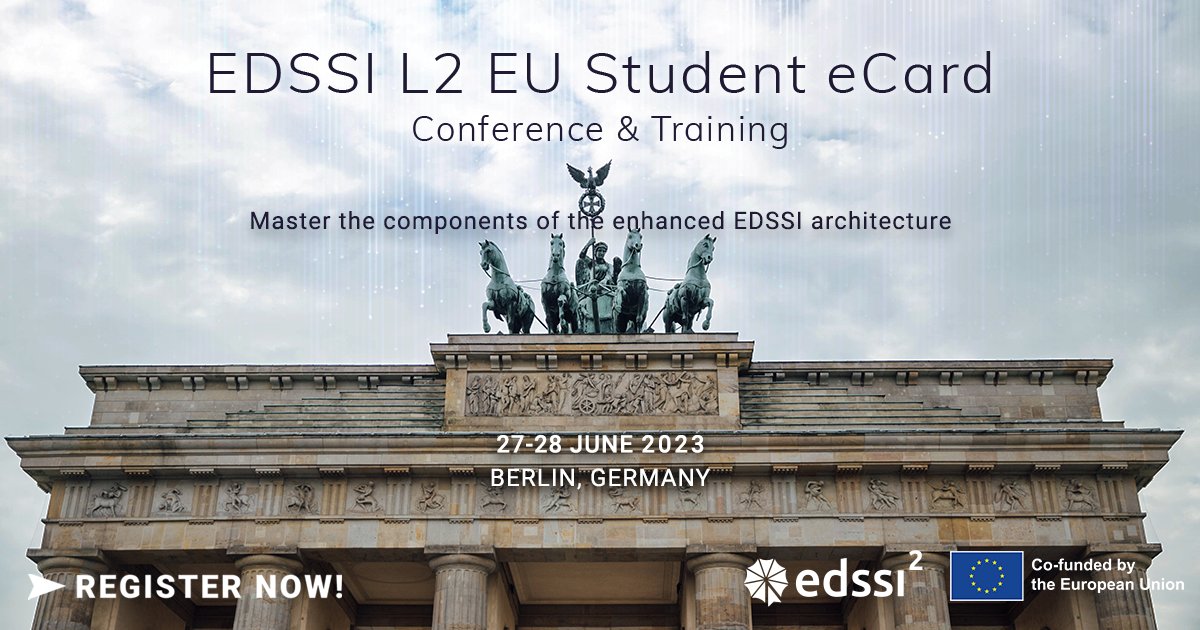 Uni_Foundation's tweet photo. Discover the essence of the enhanced EDSSI architecture & learn how to apply its findings to your institution's needs.
Attend the training session "Components of EDSSI and why they matter" at the #EDSSIL2 EU Student eCard Conference & Training.
Register: https://t.co/slSSg1b1DR https://t.co/v0po0utfbU