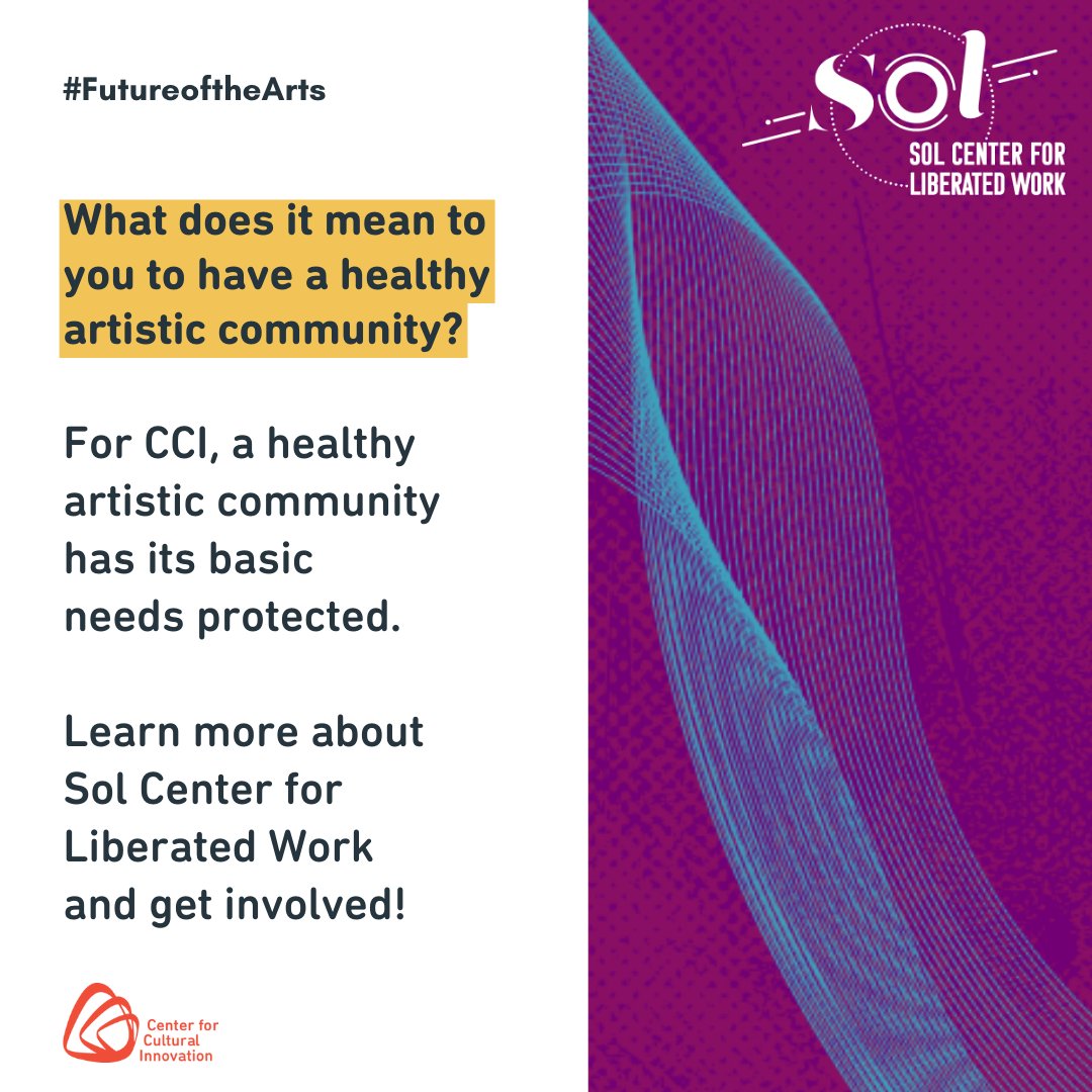 We’re excited to join the Hewlett Foundation’s Performing Arts Program and their campaign to uplift the voices of the Bay Area performing arts community and their vision for the #FutureOfTheArts!

@cci_solcenter is a new CCI program, learn more at solcenter.work ✨