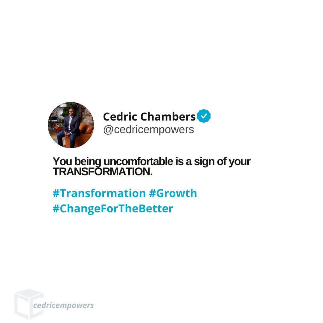Transformation isn't always easy, but it's worth it. Being uncomfortable is a sign that I'm growing and pushing through boundaries to become the best version of myself. #Transformation #Growth #Uncomfortable #ChangeForTheBetter