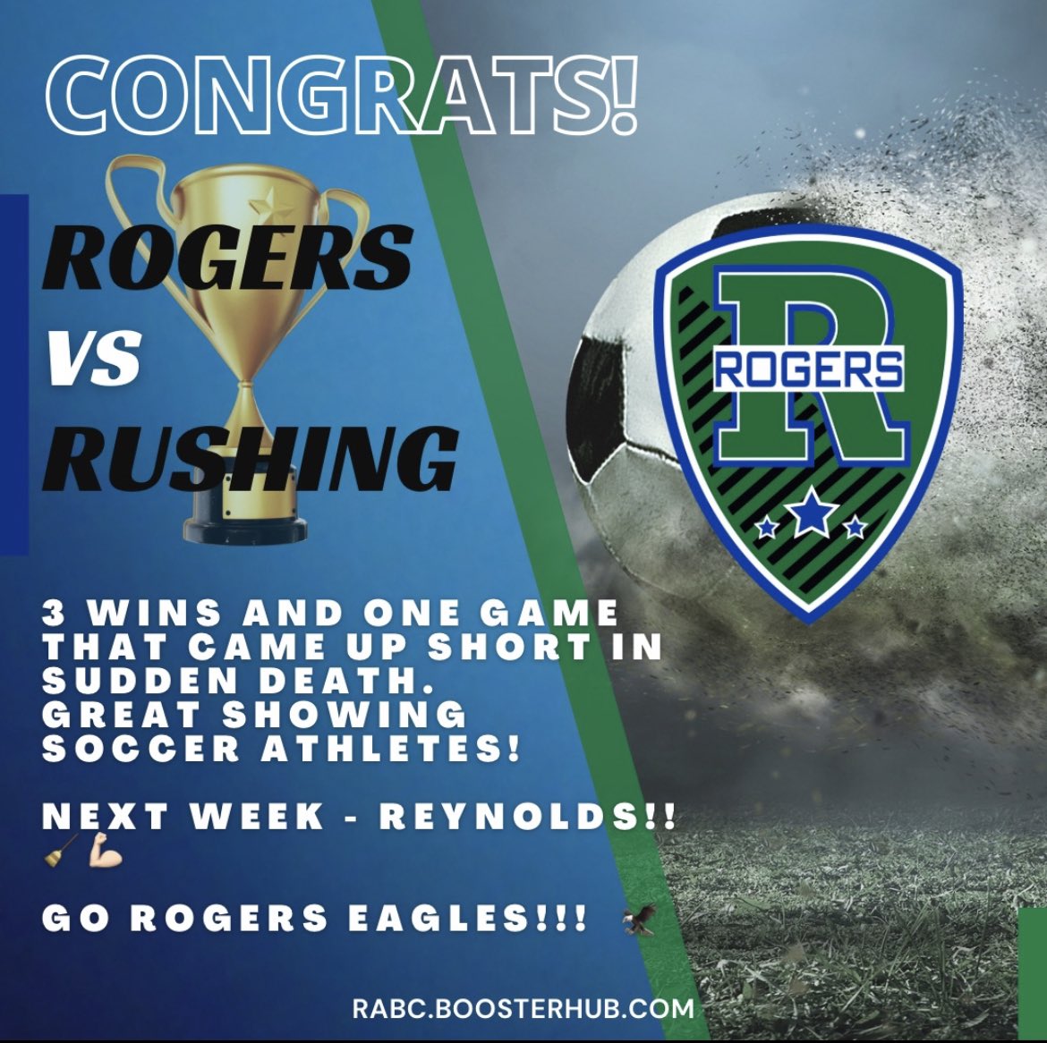 AthleticRogers's tweet photo. ⚽️ Way to work the field with your teammates last night! We are proud of you! @RogersAthletics @WGHS_BoysSoccer @WGHS_GirlsSoccer @CoachVerstuyft @coachcdaugherty https://t.co/Gwu4L32tFO
