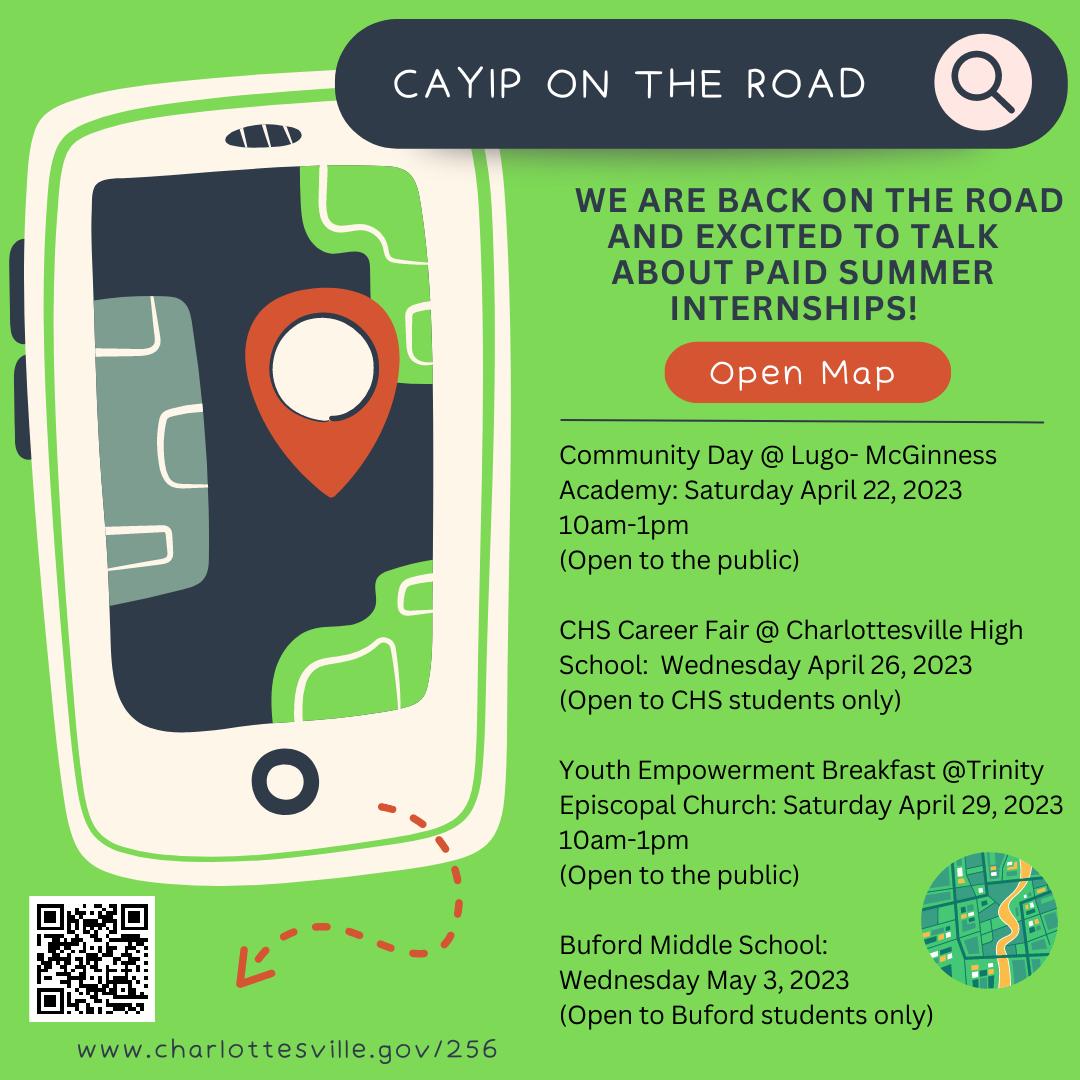 CAYIPCville's tweet photo. Stop by and see us!
#paidinternship #youth #engagedcommunity #empoweredyouth #Charlottesville #intern #chs #teens #cville https://t.co/0TGQnKb0eQ