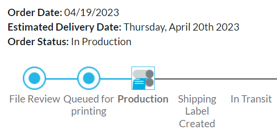 jasondiffendal's tweet photo. Warning to all not to use @overnightprints - they advertise BITGIT - "Buy it today get it tomorrow" but it's more like "Buy it today get it Tuesday".  Two days later the order is not even printed yet. https://t.co/r1EfSvj9Zq