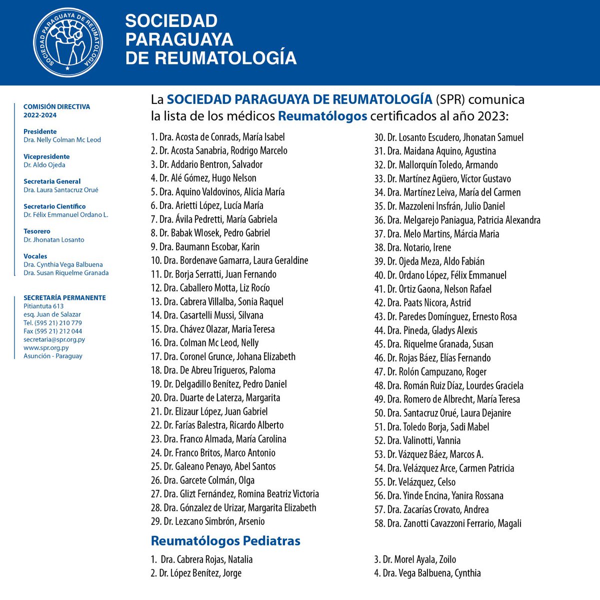 Sociedad Paraguaya de Reumatología tweet media