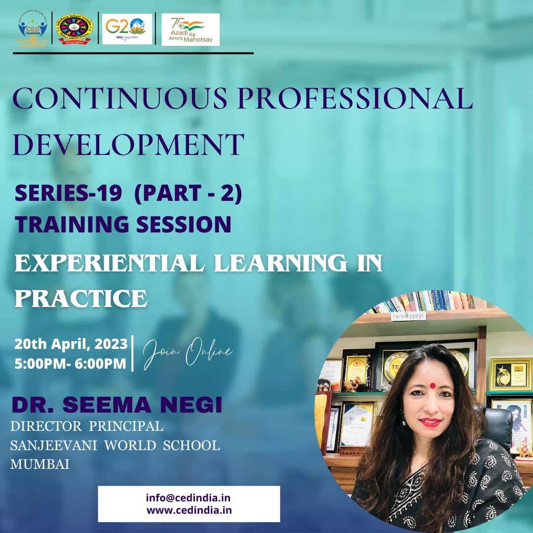 seemanegi24's tweet image. Thrilled to have recently facilitated a session on Experiential Learning for teachers across India!
#experientiallearning #teachingmethods #handsonlearning #teachertraining #mentor #facilitator #SanjeevaniWorldSchool
