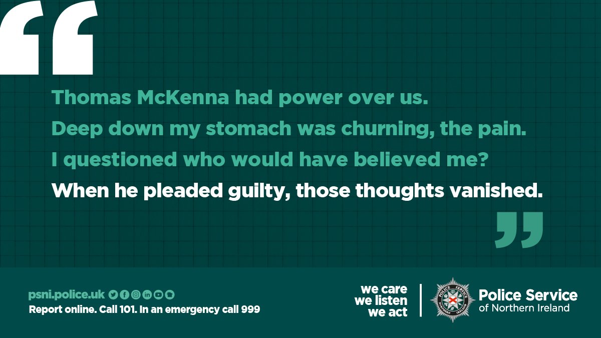 Child predators are incredibly manipulative, and the below quote shows the impact sexual abuse crimes have on victims, their family and on the wider community.

If you have experienced any form of sexual abuse, report to us on 101 or 999 in an emergency.