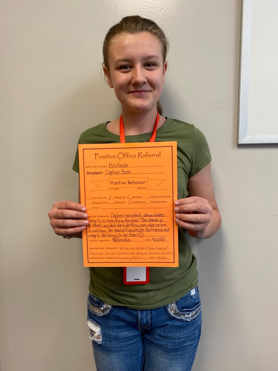 Great job to these three 6th graders for their positive behavior!