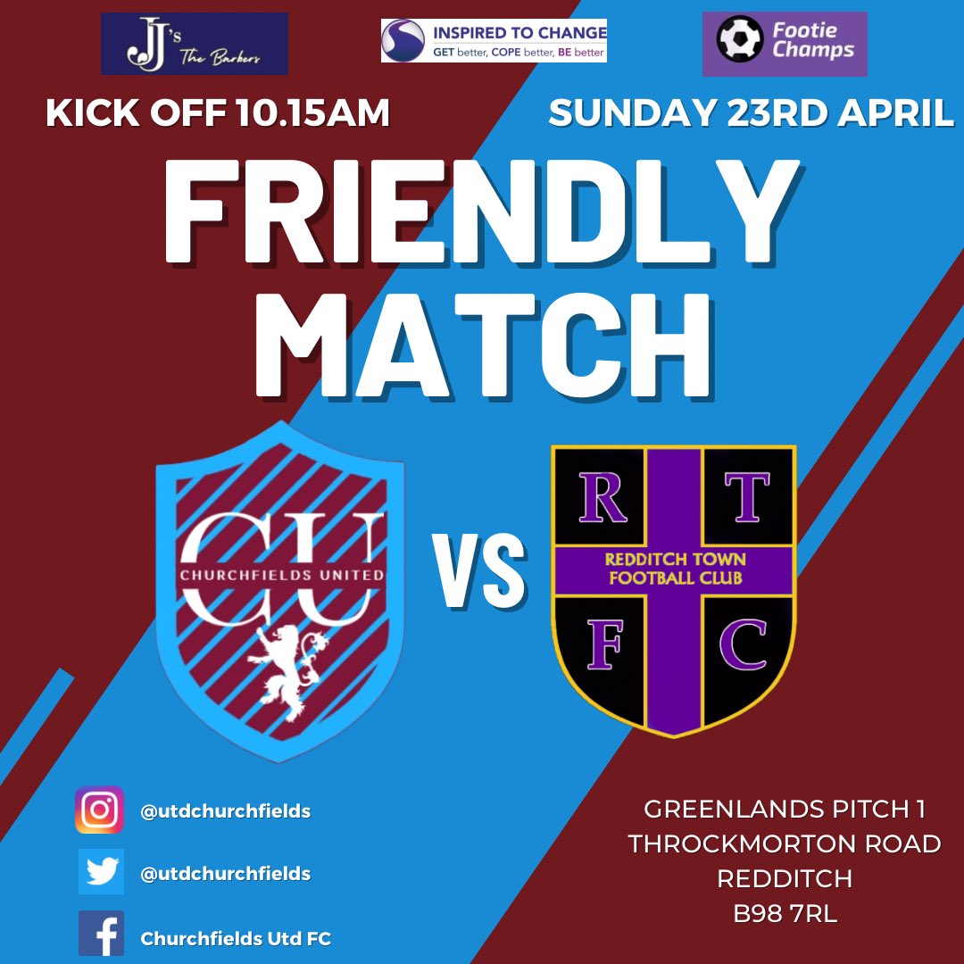🚨🚨🚨 CHANGE OF KICK OFF TIME AND PITCH FOR SUNDAY 🚨🚨🚨 #UTC⛪️