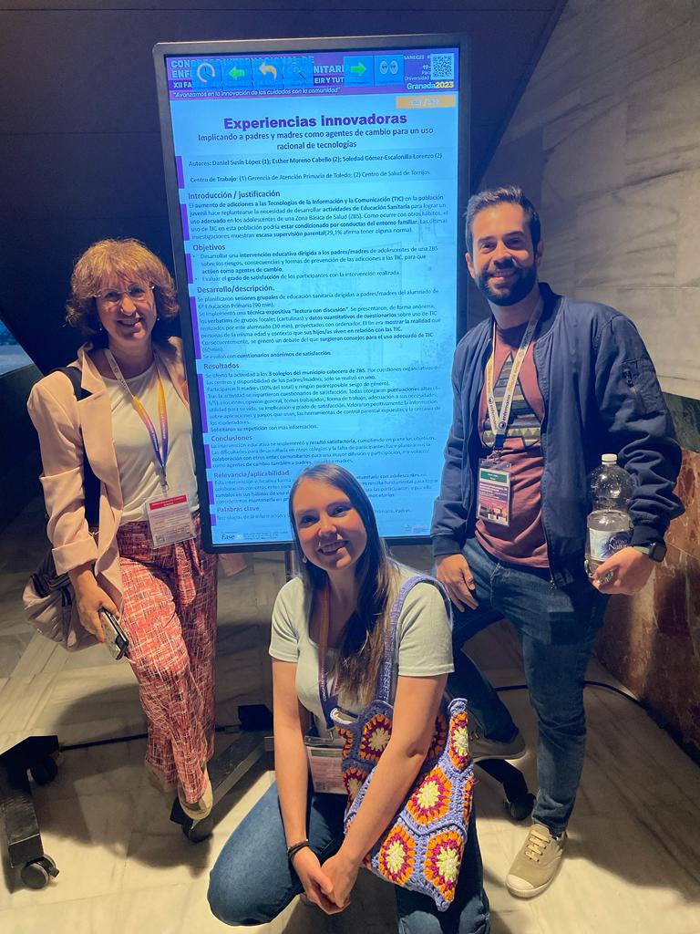 Sole_Gmez's tweet photo. Como siempre el equipo de #SúperCors @esthermrn @raqueljulian1 @_usobiaga Noelia García junto al #EFYC @dasulo95 y sus tutores/as @ma_calcer @rjaime2 @Beatriz_Gmez_ con varias comunicaciones en el Congreso #faecap23 #asanec23  @ACAMEC_ @sescamtoledo @SanidadCLM https://t.co/A19vUM6Gt9