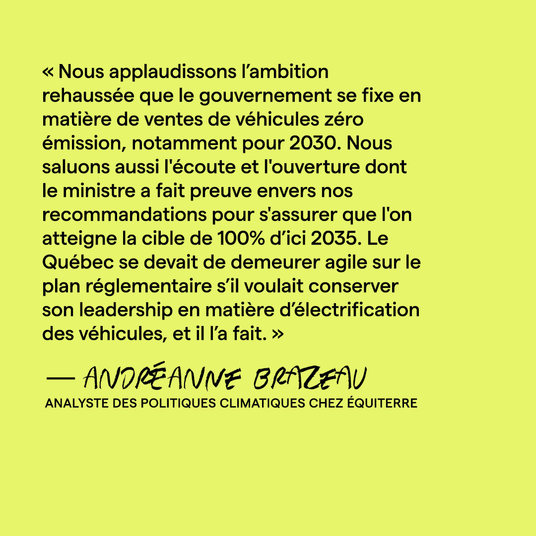 equiterre's tweet photo. 1) #NormeVZE⚡️🚘 | Une autre bonne nouvelle en mobilité!
Bravo au gouvernement qui a suivi les recommandations d’Équiterre (https://t.co/9y4RMc8mkl) pour accélérer l’électrification du parc automobile.
👏👏👏 @CharetteB @EnvironnementQc https://t.co/OGkpQ8MkZD