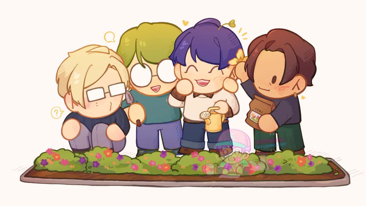 tinymankai's tweet photo. [ kofi ] tsumugi ft his gardening boyfriends https://t.co/1T7su6Ak1L