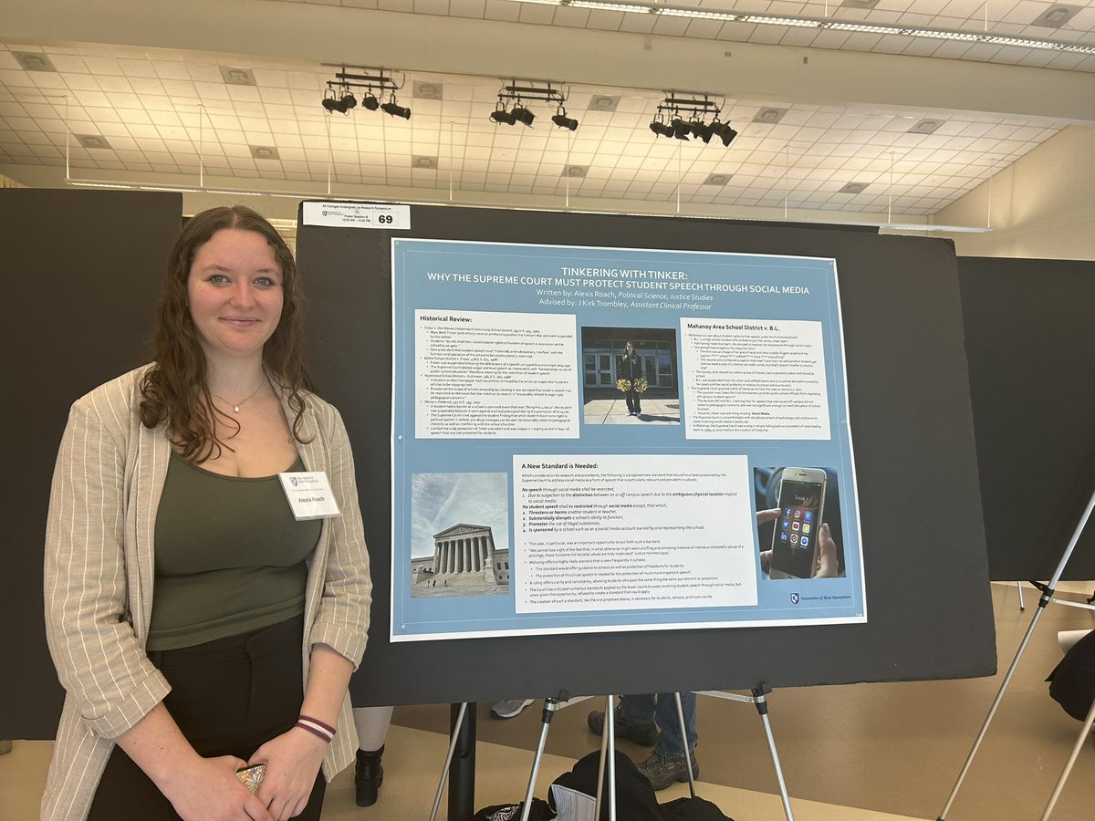 Alexis Roach presenting at the URC today! 
Tinkering with Tinker: Why the Supreme Court Must Protect Student Speech Through Social Media