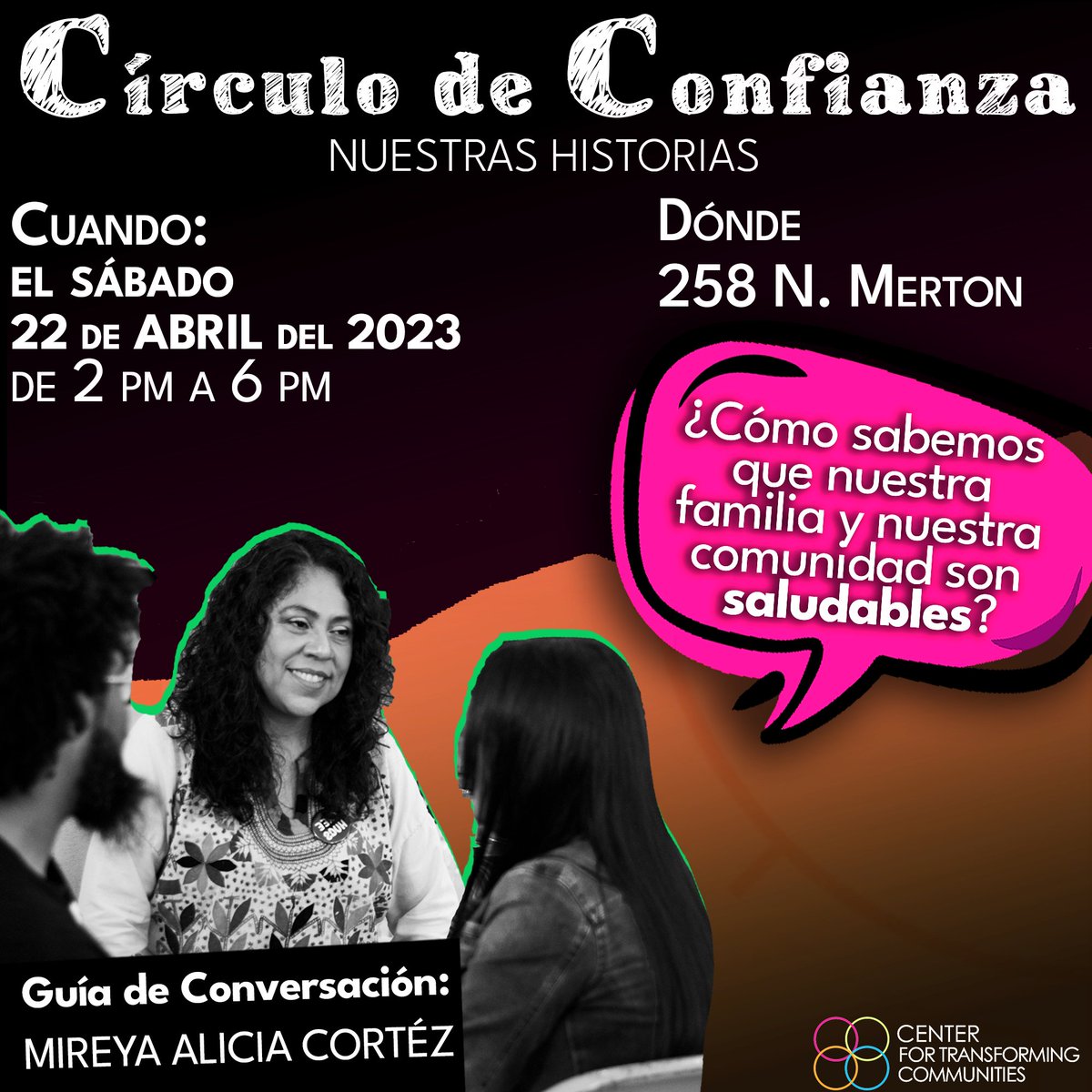 Join us at the Commons, this Saturday, April 22, 
for a Story Circle Event that you don't want to miss!