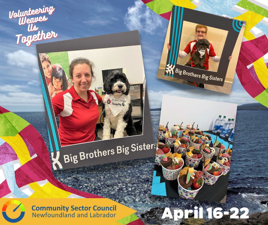 Paw-some pics from the Big Brothers Big Sisters of Eastern NL's  volunteer event with St. John Ambulance's therapy dogs! CSCNL commends all volunteers making communities better. Thanks to Govt. of NL and VOCM Cares for support in volunteer celebration grants. 🐾🐶 #NVW2023