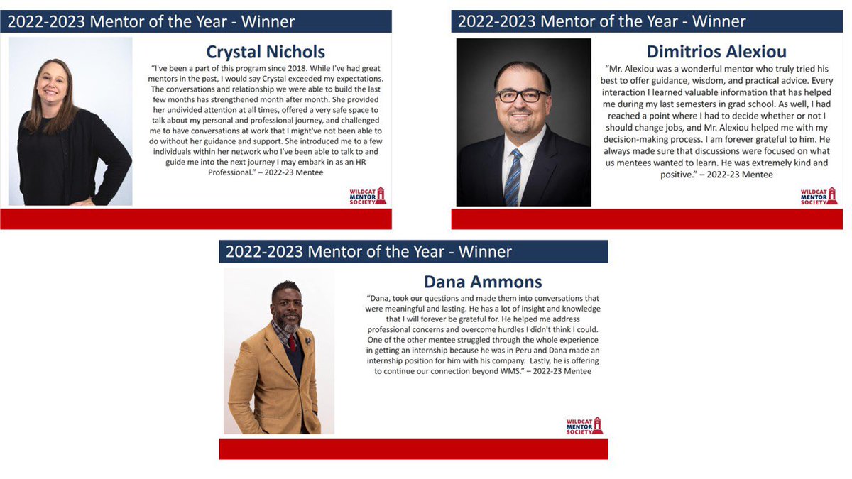 Wildcat_Culture's tweet photo. Congrats to our @arizonaalumni Wildcat Mentor Society Mentors of the the Year! These are some amazing @uarizona Wildcats! https://t.co/7y4LWPWwlz