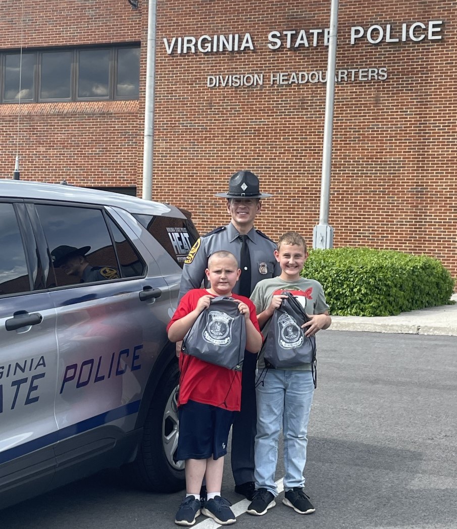 These two outstanding young men made #VSP Recruitment Trooper Gavin Scott's day! They stopped by our Wytheville Division HQ to introduce themselves &amp; learn more about us. #community #ValorServicePride