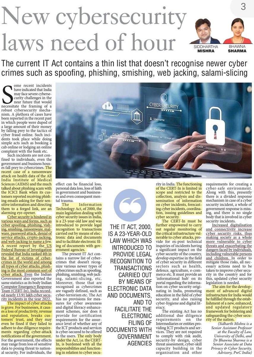 Upsc Civil Services Exam on Twitter "New Cybersecurity laws need of