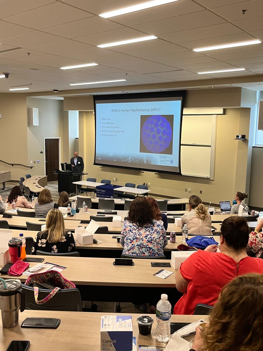 OHPediatricians's tweet photo. Dr. David Karas leads today’s first session, HPV Clinical Update, Hesitancy and “On the Horizon” for Immunizations. Join us as we discuss vaccine safety and how to address vaccine risks and benefits with hesitant patients #OhioAAPSpringMeeting https://t.co/qhRfzzDIOs