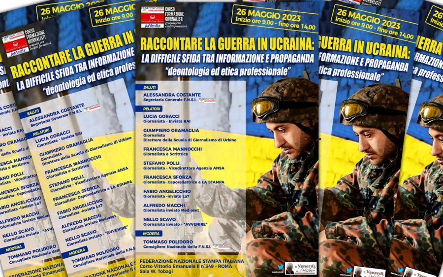 FnsiSocial's tweet photo. 'Raccontare la guerra in Ucraina', il 26 maggio corso di formazione per #giornalisti in #Fnsi @poltommi @formedia_lll @ODG_CNOG https://t.co/nbjBS0Ezac https://t.co/CiwIRF4zQS