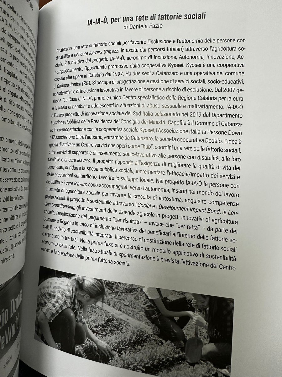 Oggi su "Radici nel futuro" della <a href="/FondazBarberini/">Fondazione Barberini</a> realizzata con il contributo di <a href="/legcoopsociali/">Legacoopsociali</a> la nostra esperienza #IAIAÒ verso una rete di #fattoriesociali, fra i modelli di partnership e innovazione cooperativa per l’imprenditoria sociale. Grazie!
#benecomune #cooperandare