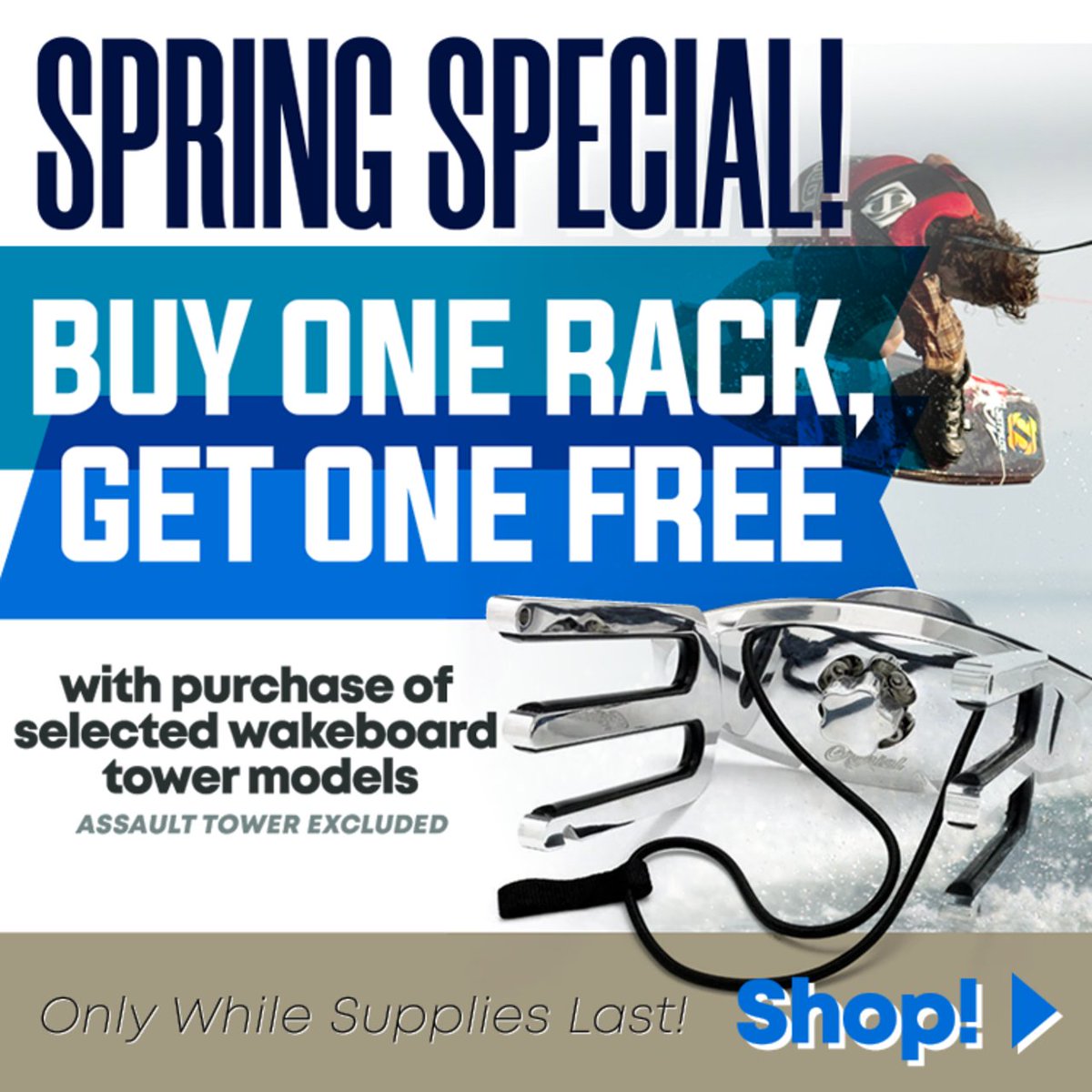 AWakeboarding's tweet photo. FREE Wakeboard Rack Special!
Our pre-summer wakeboard tower sale can save you HUNDREDS! Shop now...
#aerialwakeboarding #wakeboard #wakesurf #wakeboardtower #boattrader #wakeboarding #wakesurfing 
https://t.co/trM0gsqaJX https://t.co/4kvptHwiMy