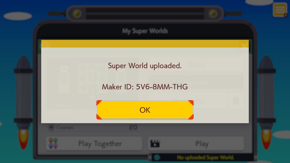 I made a chill precision Super World! 20 total levels, 4 made are collabs. Have fun (5V6-8MM-THG) #SuperMarioMaker2