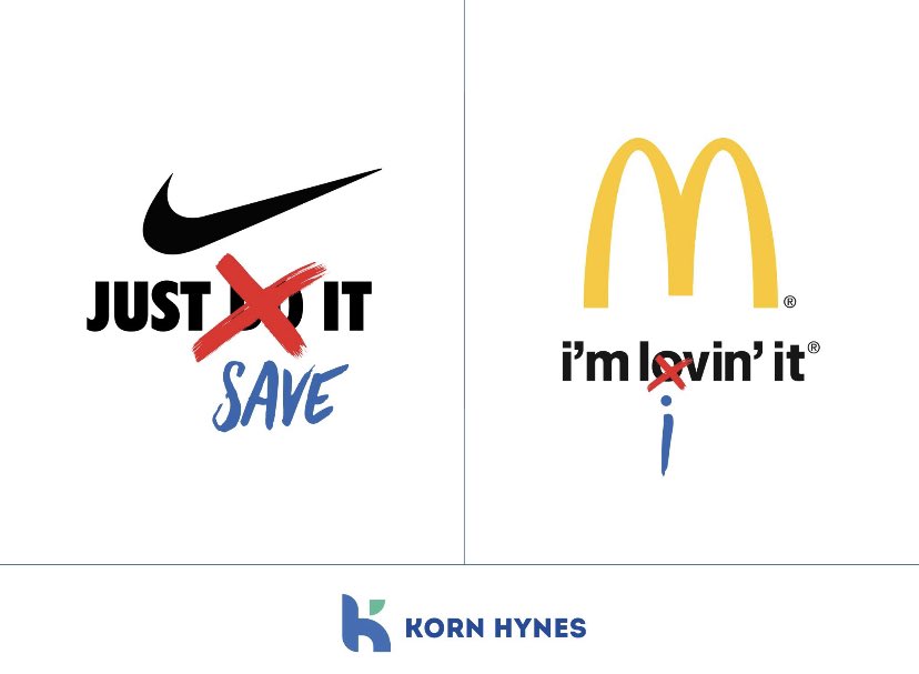 KornHynes's tweet photo. How can global firms help raise awareness of a crucial problem like climate change? 🌎

Maybe adjusting their slogan for Earth’s Day could be a starting point… 

This is what we came up with. 
What do you think? 

Let’s start a slogan battle in the comments!👇
#EarthDay2023 https://t.co/aAAgRD1hDE
