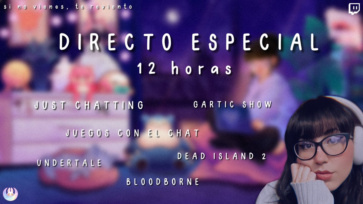 tsubanechan's tweet photo. Mañana es un día especial 🤍

DIRECTO 12 HORAS ☺️ 

• Just Chatting
• Jueguitos juntos
• Undertale, Dead Island 2 y... 

empezaremos Bloodborne, mañana o muy pronto 😈

Os espero MAÑANA a partir de las 14:00 CET. No faltéis, ¿eh? 😠 https://t.co/MXuUla2HW8