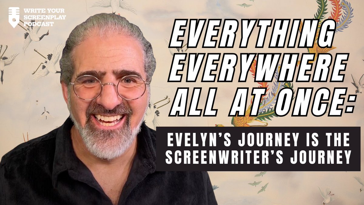thejkstudio's tweet photo. NEW PODCAST ALERT! Understand the structure of Everything Everywhere All at Once and how Evelyn’s journey relates to the journey of every screenwriter trying to build structure in their screenplay.
Full transcript, audio, and video: https://t.co/b4X46zcTov
#WriteYourScreenplay https://t.co/weB9x4EIom