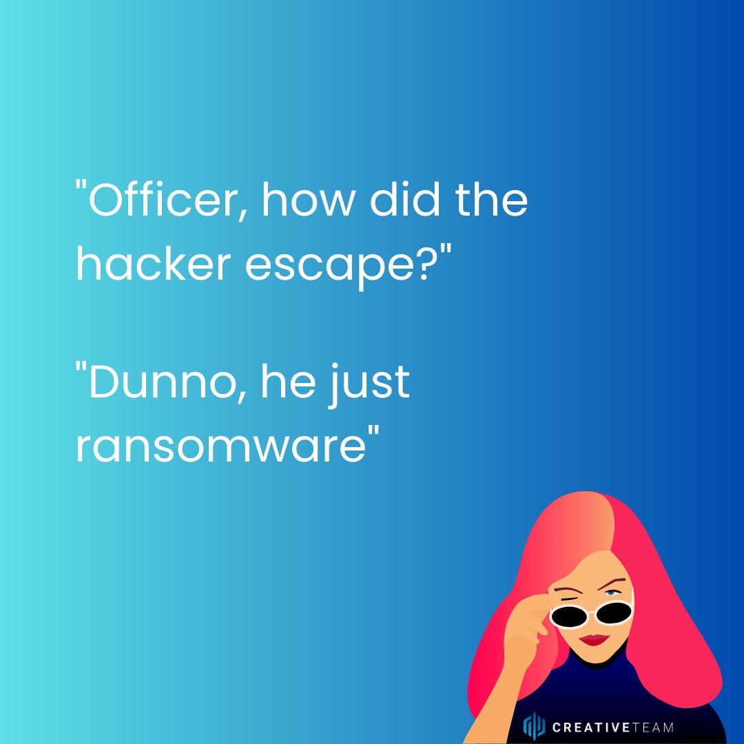 CreativeTeamIO's tweet image. Happy Friday! 😂🤓

#TechHumor #ProgrammerJokes #techies #developers #coders #programmers