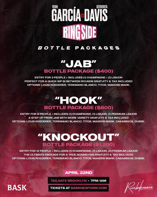 Doogzitwell's tweet image. Tomorrow at Tailgate Brooklyn 
Watch Party 📺 🥊

7pm-1am 

We will be showing the fight across the entire venue! 

Ticketed Event &amp;amp; Reserve seating with bottle packages! 🍾

Tailgate Brooklyn: 
86 N 11th St, Brooklyn, NY 11249