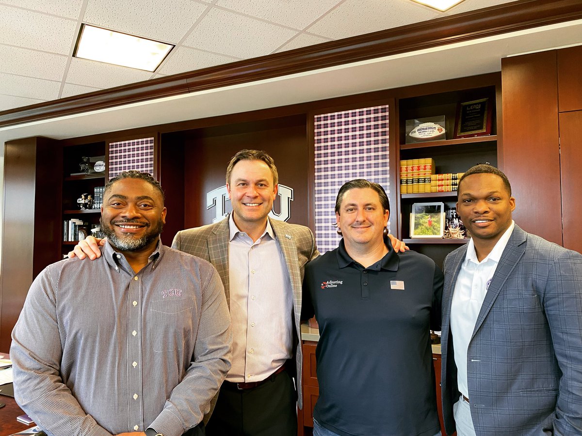Love finishing the week strong! Proud to partner with Adjusting Online and give our student-athletes another avenue for success in their careers following their time at TCU.

This program provides immediate training and job placement assistance for our grads. 🐸🎓 Very exciting!