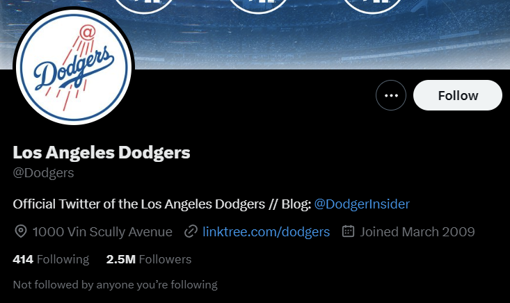 mrfcel's tweet photo. Lol Elon unverified the Dodgers https://t.co/fIJKYIwBjJ