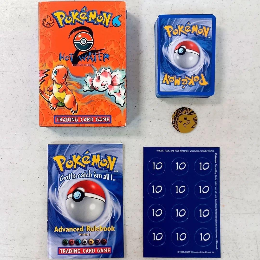 NewWaveHobbies's tweet photo. Wow! These old #pokemon theme decks are super cool. We opened the "Hot Water" box up and the previous owners never even punched out the damage counters! #vintagepokemon #rarepokemon #firedeck https://t.co/Qw0rUoyJB9