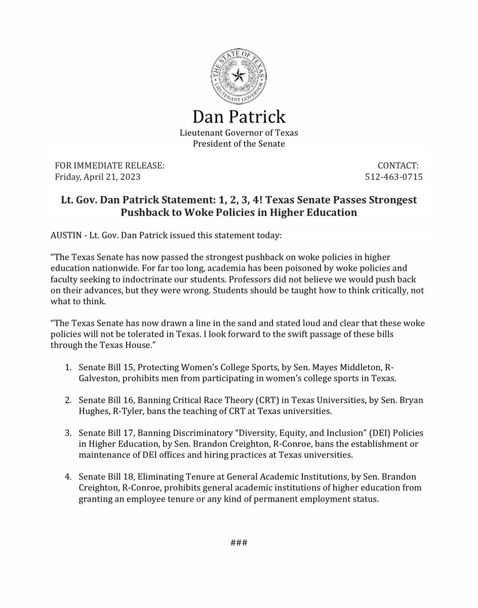 Office of the Lieutenant Governor Dan Patrick tweet media