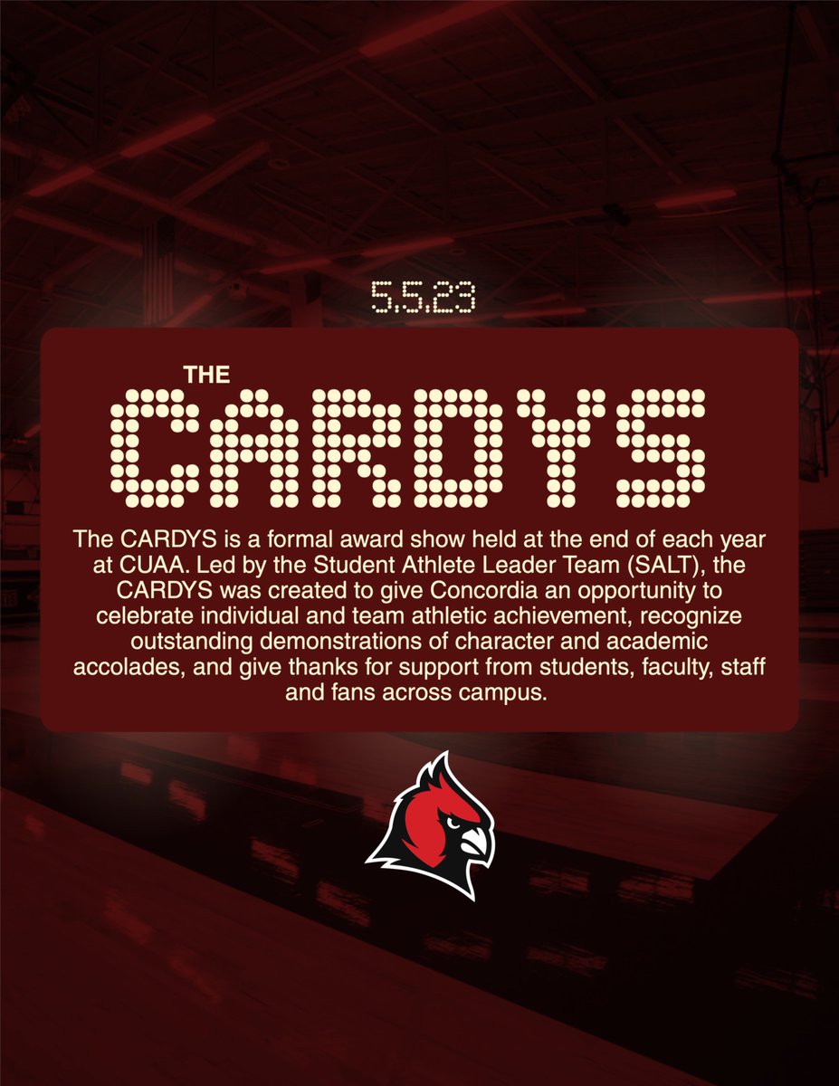 CUAACardinals's tweet photo. 🔴CARDYS 2023⚫

We are officially two weeks away from the 8th annual CARDYS‼️

See below for more information about the event ⬇️👀

#CARDYS2023 https://t.co/vlCx8P4csR
