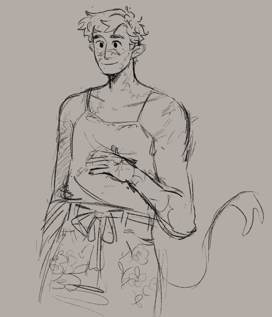 wanted to draw scar in clothes im wearing i might colour it later 