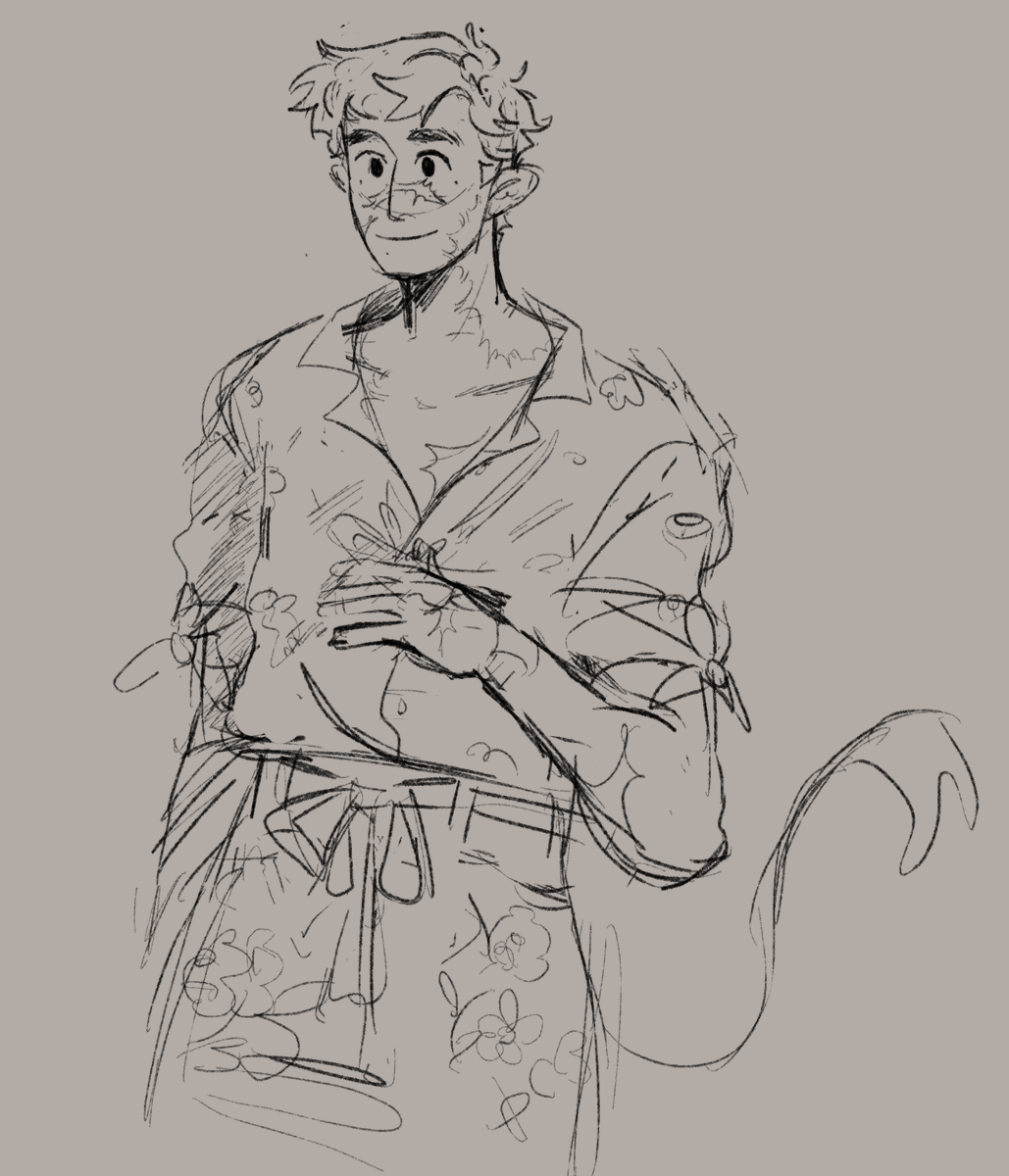 wanted to draw scar in clothes im wearing i might colour it later 