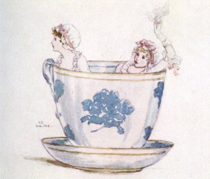 A Calm in a Tea-Cup 1888 #KateGreenaway #NationalTeaDay