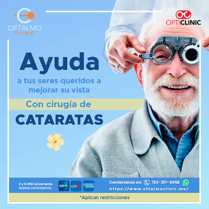 AVisionMetepec's tweet photo. Disfrutar de los mejores momentos junto a tus seres queridos en esta primavera puede ser difícil si tienes cataratas. 🥺�� ¡Pero no te preocupes! En #Oftalmoclinic te motivamos a despedirte de ellas. 👋

Agenda tu consulta escribiéndonos al WhatsApp 📱 7222178458

#Oftalmoclinic https://t.co/6UCB06t6QM