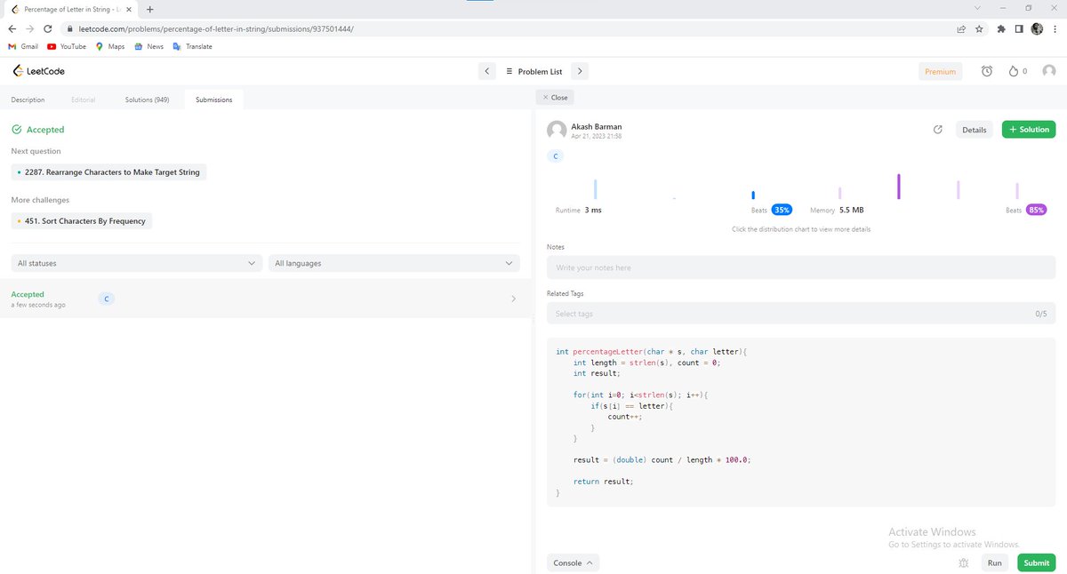 iakashbarman's tweet photo. Hello Folks,
I have completed #Day17 of #25DaysofCode with @scaler_official

Question: Percentage of Letter in String
My Code: https://t.co/YSOuZux1ik

Scaler discord link: https://t.co/GgtlbVospP
Partner: @protyushastwt

#scalerdiscord #codewithscaler #scaleracademy #scaler30doc https://t.co/5M96D16bEj