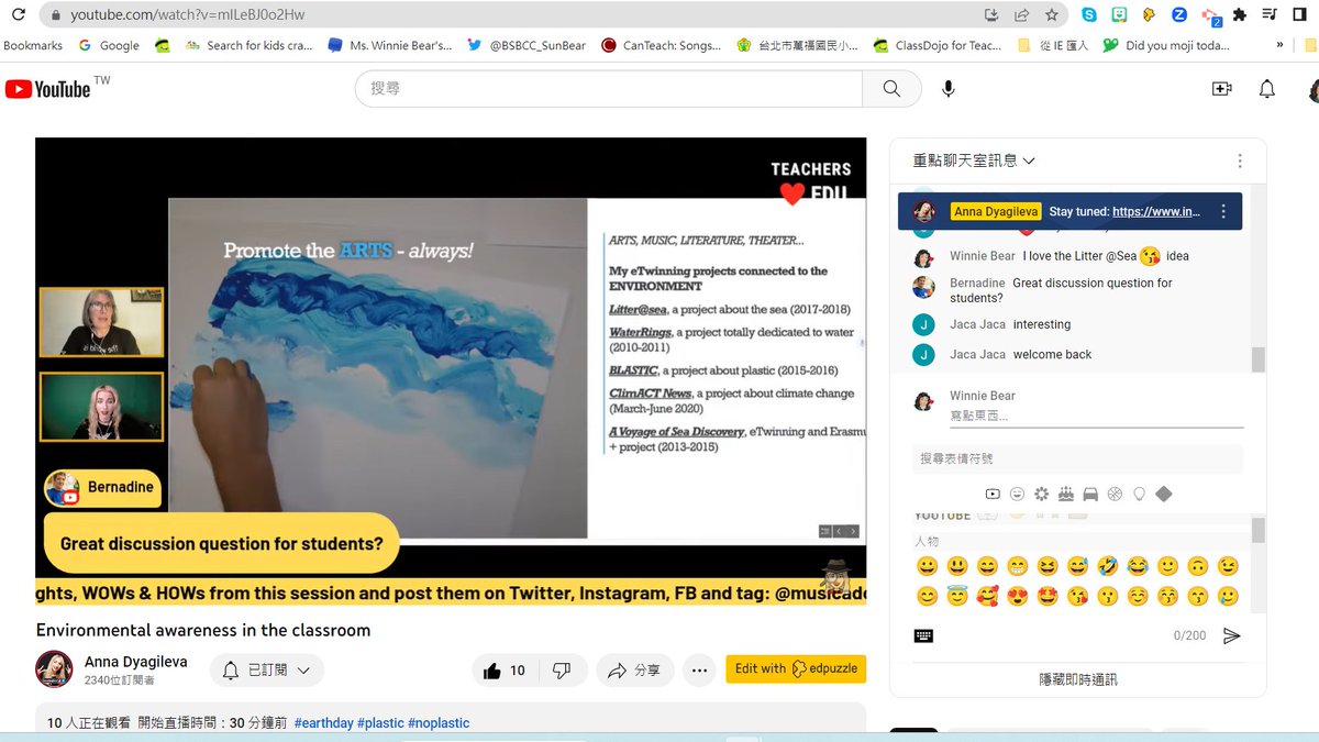yao_hsiung's tweet photo. Celebrate #earthday and join this meaningful discussion with inspiring Manuela Correia, who will be telling about "Environmental awareness in the classroom". #Wakeletwave
#environment #plastic #noplastic #teachersloveEDU
@AnnaDyagileva1  @MsDanielsStormy @Manuela @Litterasea1 https://t.co/xCLmjmSKCT