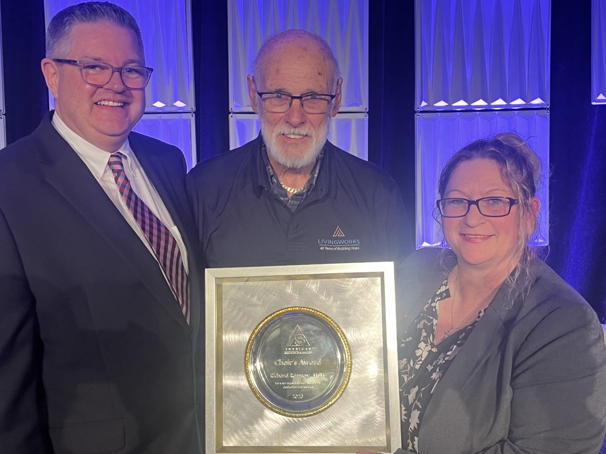 American Association of Suicidology (@aasuicidology) on Twitter photo Congratulations Richard Ramsay on being named the #AAS 2023 Chair's Award Recipient!
#AAS23 #AASMakeAnImpact #Suicide #SuicidePrevention #AAA23MakeAnImpact <a href="/Living_Works/">LivingWorks</a> Congratulations Richard Ramsay on being named the #AAS 2023 Chair's Award Recipient!
#AAS23 #AASMakeAnImpact #Suicide #SuicidePrevention #AAA23MakeAnImpact <a href="/Living_Works/">LivingWorks</a>