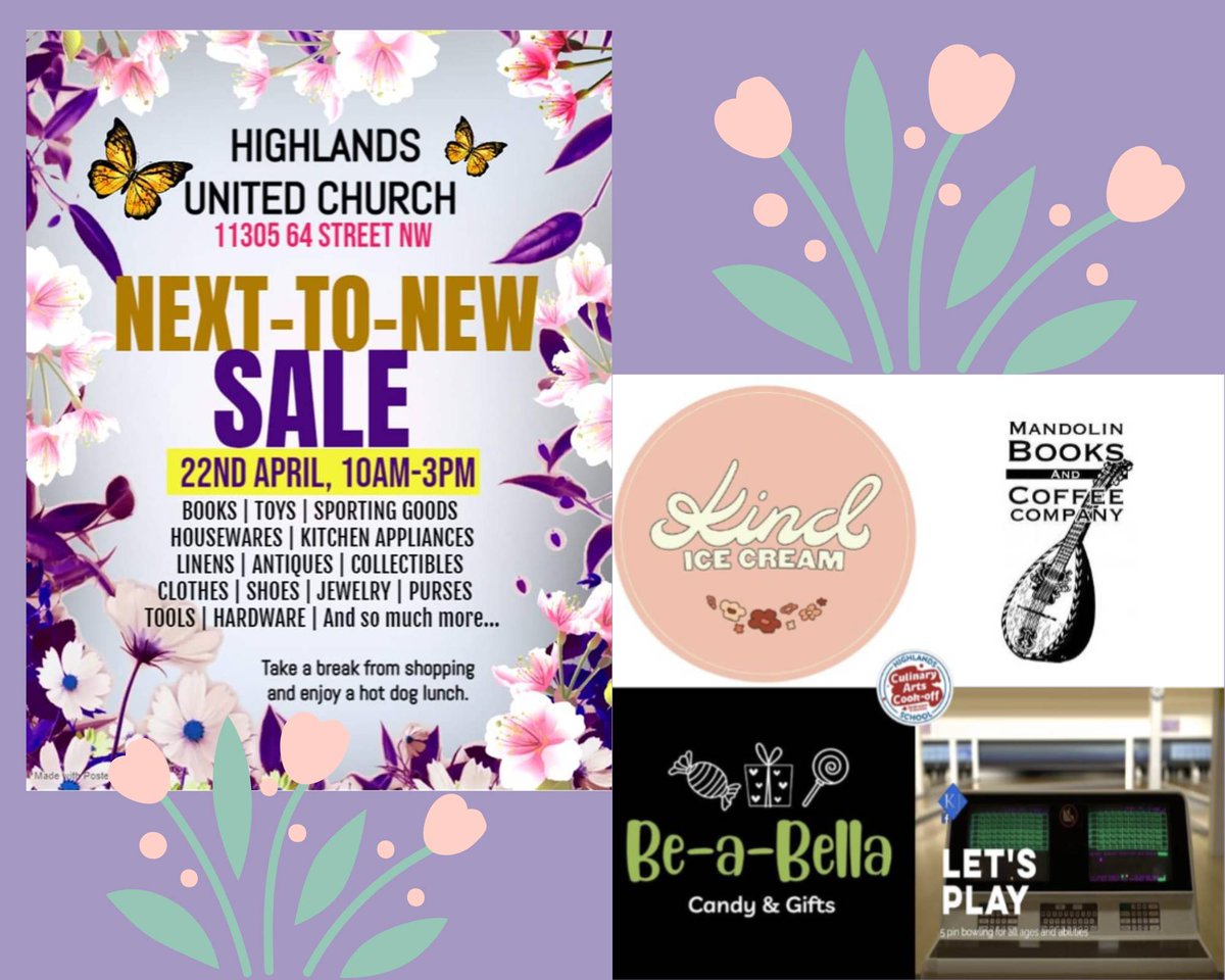 If you are looking for something to do this weekend, check out some weekend events! Enjoy a cookie from Highlands School cookie-off, or find a hidden gem in the Highlands United Church next to new sale! m.facebook.com/story.php?stor… facebook.com/10007209094108…